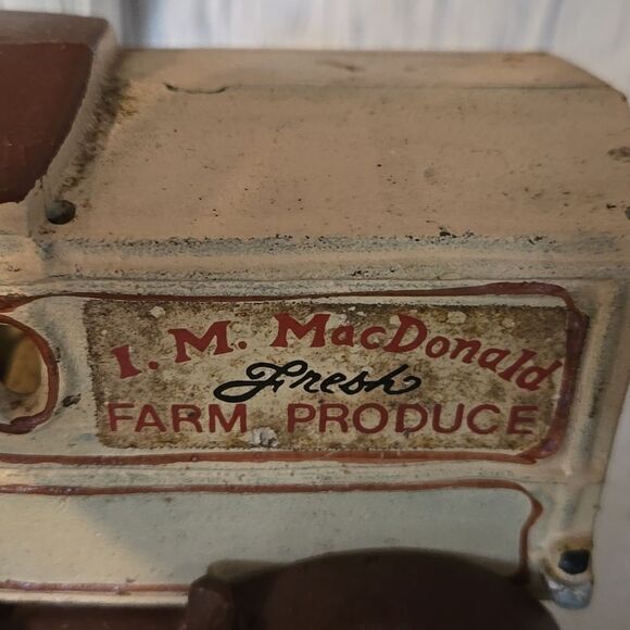 Vintage Cast Iron Toy I. M. MacDonald Fresh Farm Produce Delivery Truck - Picture 7 of 10